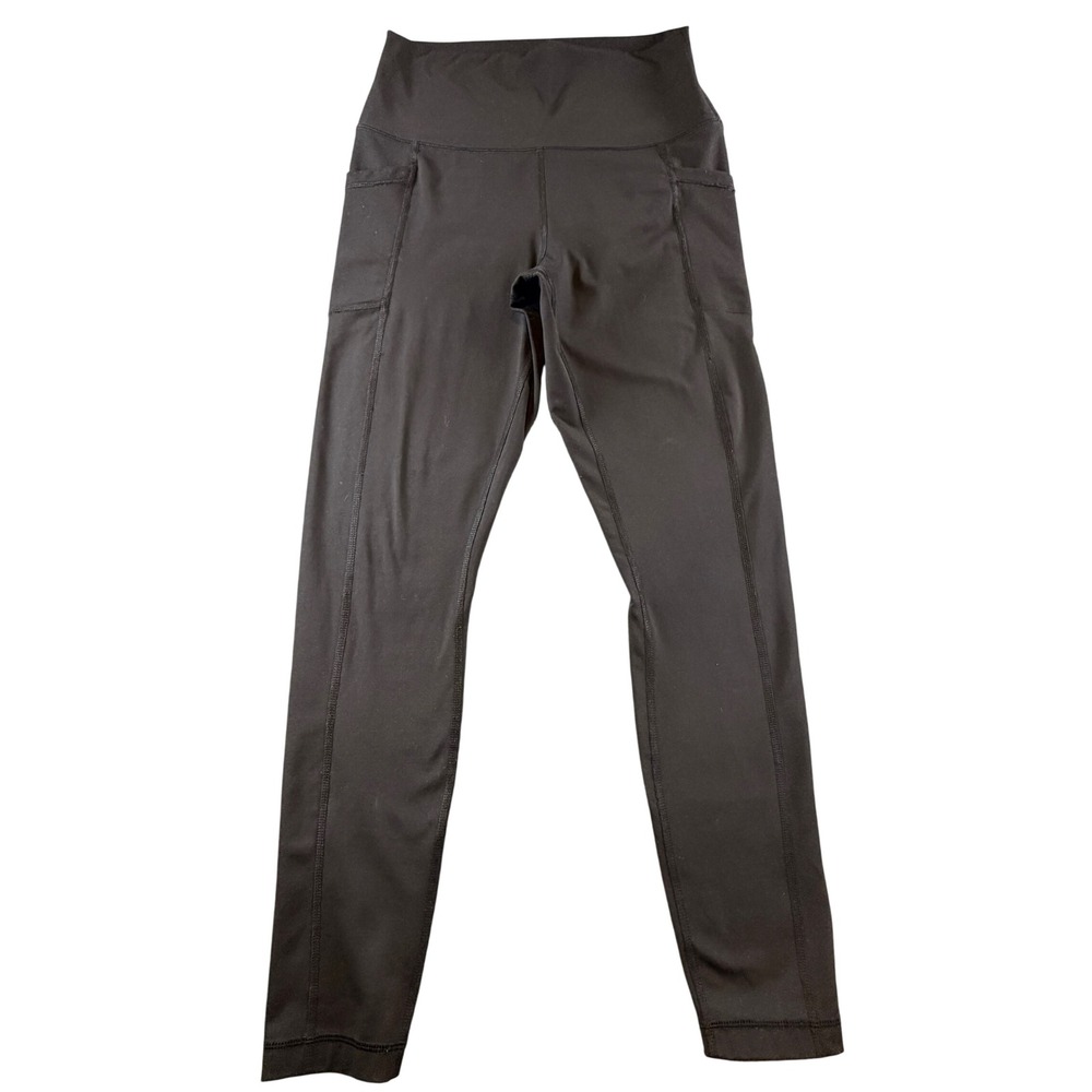 90 Degree by Reflex Polarflex Lux Fleece Tribeca Black Leggings Pockets Large